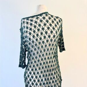 Teal Green Crochet Beaded Cover-Up